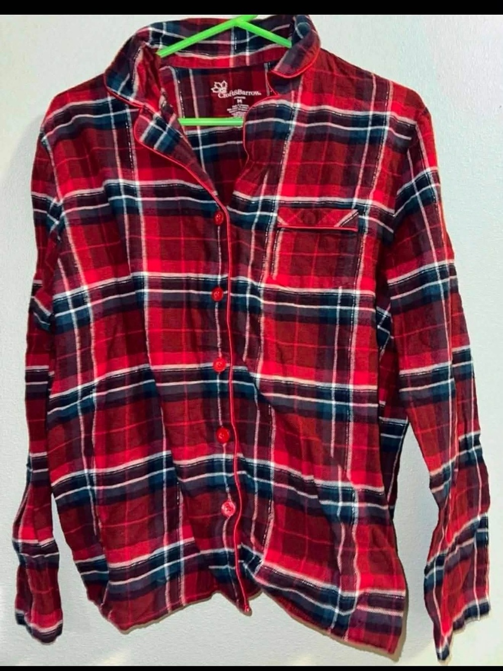 croft & barrow Red Plaid Long-Sleeve Pajama Top and Matching Pants